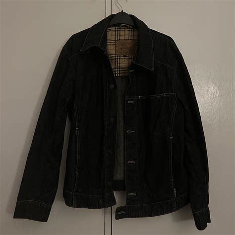 vintage burberry style shirt|vintage Burberry denim jacket.